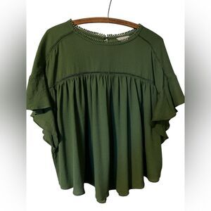 Belle Sky Flowy Blouse Size L